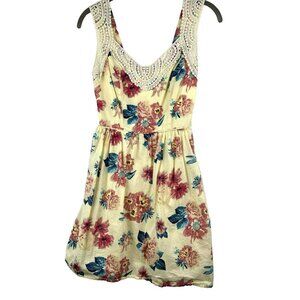Y2K City Triangles Dress Women's Floral Boho‎ Mini Dress 3 XS Colorful Poof Slip